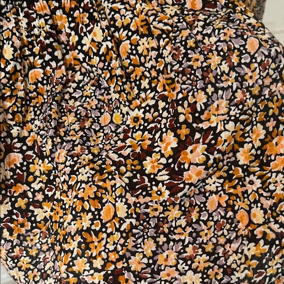 Madewell Black and Mustard Smocked Floral Peplum Top - Picture 5 of 7